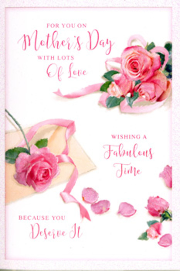 A beautifully composed Mother's Day card is shown as if resting on a tidy Eltham living-room table, its artwork echoing the considered touch of a professional florist. Across a clean, light background, clusters of blush and rose-pink blooms form a loose, asymmetrical arrangement, like roses gently gathered from a back garden near Oxleas Woods. The flowers look full and cushiony, with layers of petals that fold over one another, creating depth and richness; some appear just at the point of perfect openness, while others remain slightly cupped, as though they are still unfurling for the occasion. Scattered across the design are individual petals and tiny fragments of blossoms that soften the edges and make the scene feel natural and unforced, like the aftermath of arranging a bouquet by hand. A soft, pastel ribbon arcs around the largest group of roses, with a gentle twist that suggests movement, as if it has just been tied and allowed to fall where it pleases. Flowing calligraphic lettering conveys a warm Mother's Day greeting, the ink-like strokes varying in thickness and curve, mirroring the organic lines of the rose petals. The lighting is gentle and golden, reminiscent of late-morning sun filtering through a window on Eltham Park Road, casting a faint glow that enhances the pink tones and subtle shadows. The entire composition feels intimate and celebratory, as though this card is meant to be tucked alongside a bouquet from Flowers Eltham, creating a complete gesture of appreciation, comfort, and love for the mothers who brighten everyday life in SE9.